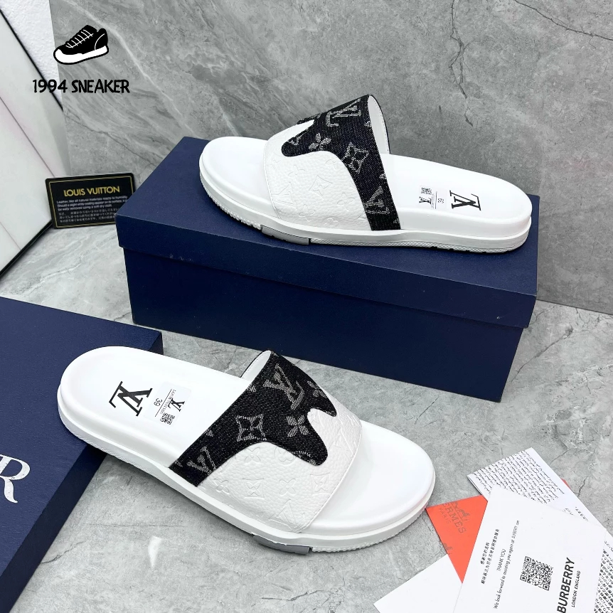 Dép LV nam_Dép nam quai ngang LV cao su nhiều màu phối đồ cực chất hot trend 2023