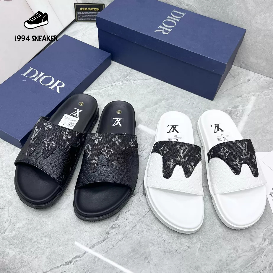 Dép LV nam_Dép nam quai ngang LV cao su nhiều màu phối đồ cực chất hot trend 2023