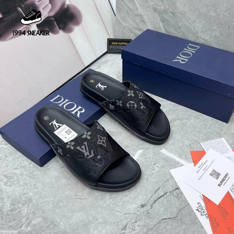 Dép LV nam_Dép nam quai ngang LV cao su nhiều màu phối đồ cực chất hot trend 2023