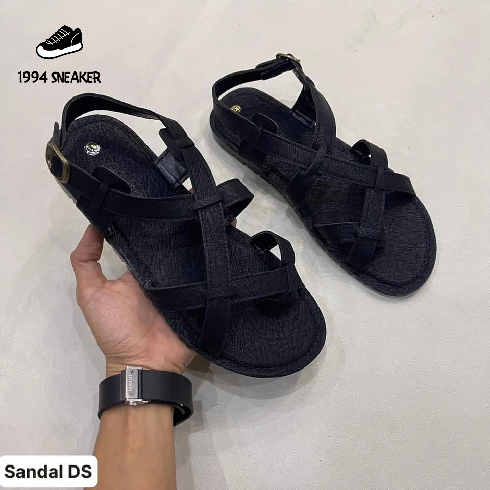 Dép Sandal Nam Quai Hậu Da Xịn_Dép sandal nam da mềm khoá cài hàng cao cấp mới 2023