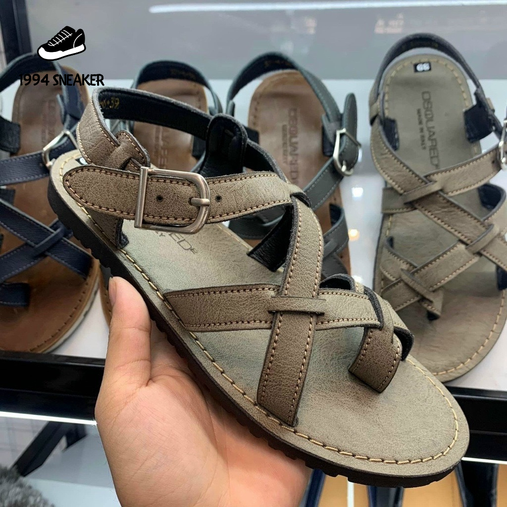 Dép Sandal Nam Quai Hậu Da Xịn_Dép sandal nam da mềm khoá cài hàng cao cấp mới 2023