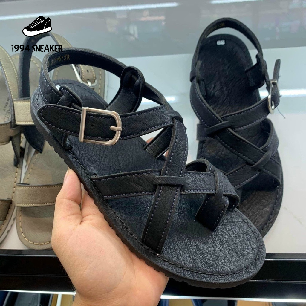 Dép Sandal Nam Quai Hậu Da Xịn_Dép sandal nam da mềm khoá cài hàng cao cấp mới 2023