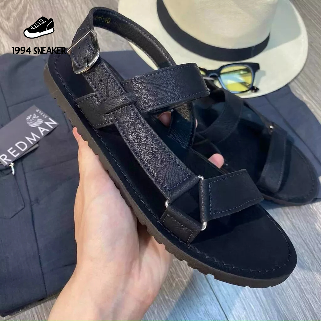 Dép Sandal Nam Quai Hậu Da Xịn_Dép sandal nam da mềm khoá cài hàng cao cấp mới 2023