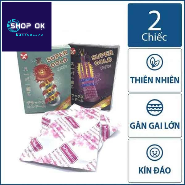 Bao cao su siêu gai bi râu Super Gold - Hàng Nhật