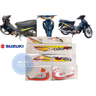 Bộ tem suzuki viva 110 đời 2002 xanh lam chính hãng việt nam
