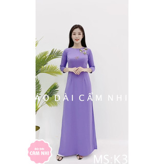 Aó dài truyền thống, Áo dài tím cà kết duy băng đẹp mã K3