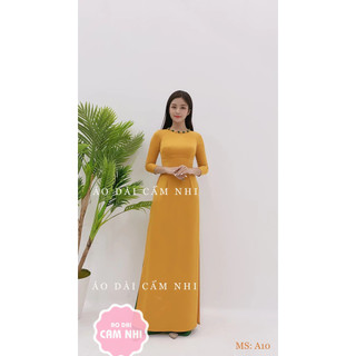 Áo dài đính cúc thủ công đẹp, áo dài trơn rẻ đẹp Mã A10