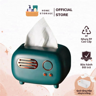 hộp đựng khăn giấy để bàn cao cấp phong cách vintage trang trí Tết 2023 - Radio Tissue Box