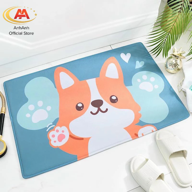 Thảm lau chân hình thú AnhAnh kích thước 40x60 thấm hút tốt