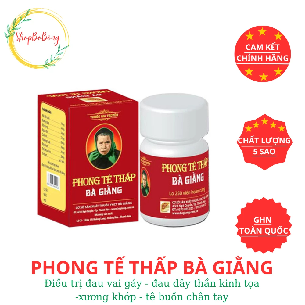 Viên uống Phong Tê Thấp Bà Giằng - Giảm Đau Xương Khớp