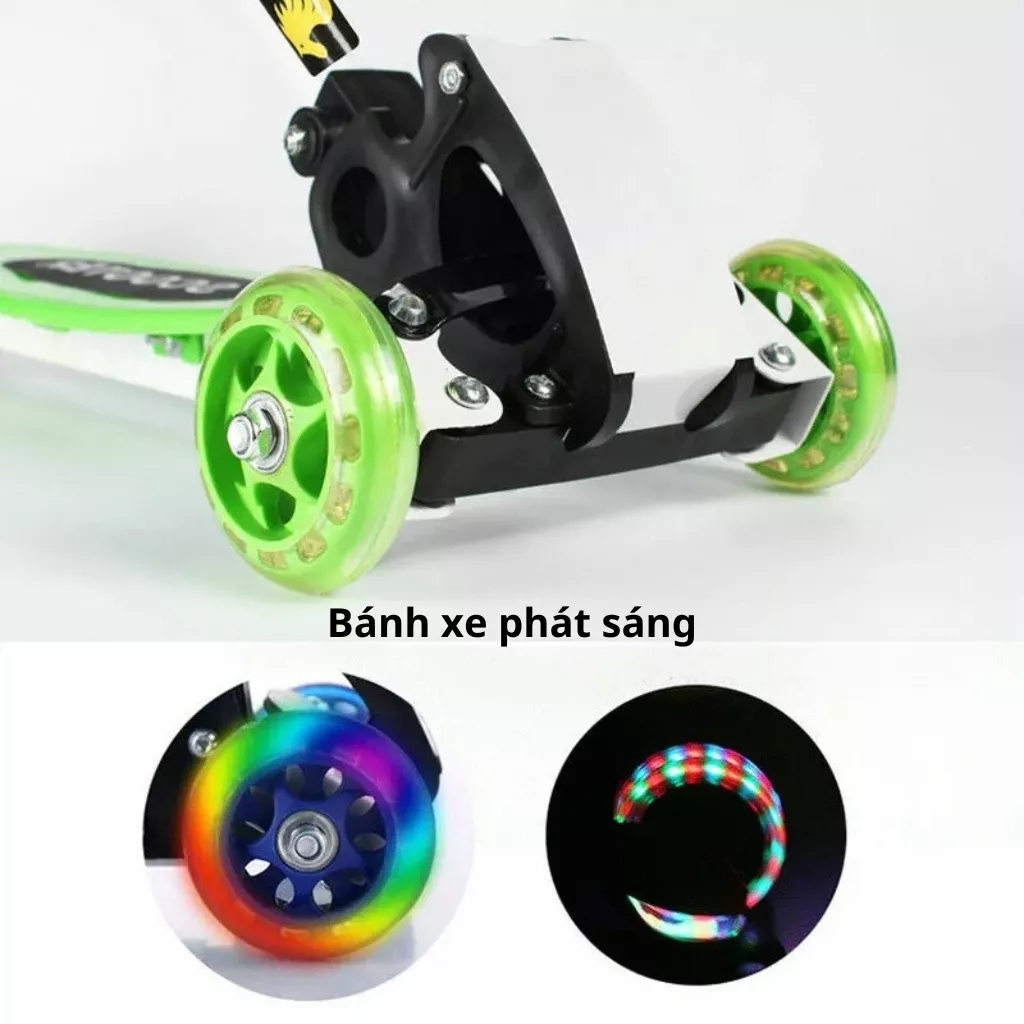 Xe trượt scooter ba bánh, Xe cân bằng đẩy chân gấp gọn cho bé