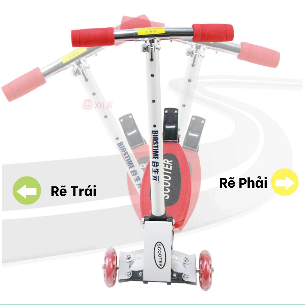 Xe trượt scooter ba bánh, Xe cân bằng đẩy chân gấp gọn cho bé