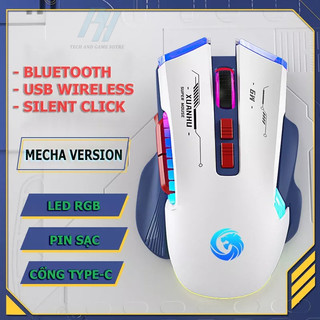 Chuột không dây bluetooth duohao m9 gaming pin sạc chống ồn 3200dpi led rgb đa màu sắc