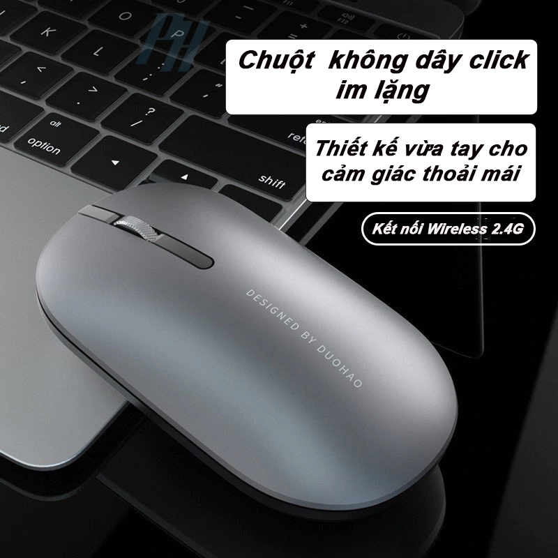 Chuột Không Dây Kết Nối Wireless 2.4G DUOHAO M26 Click Chống ồn Pin AA chuyên cho PC Laptop sử dụng văn phòng