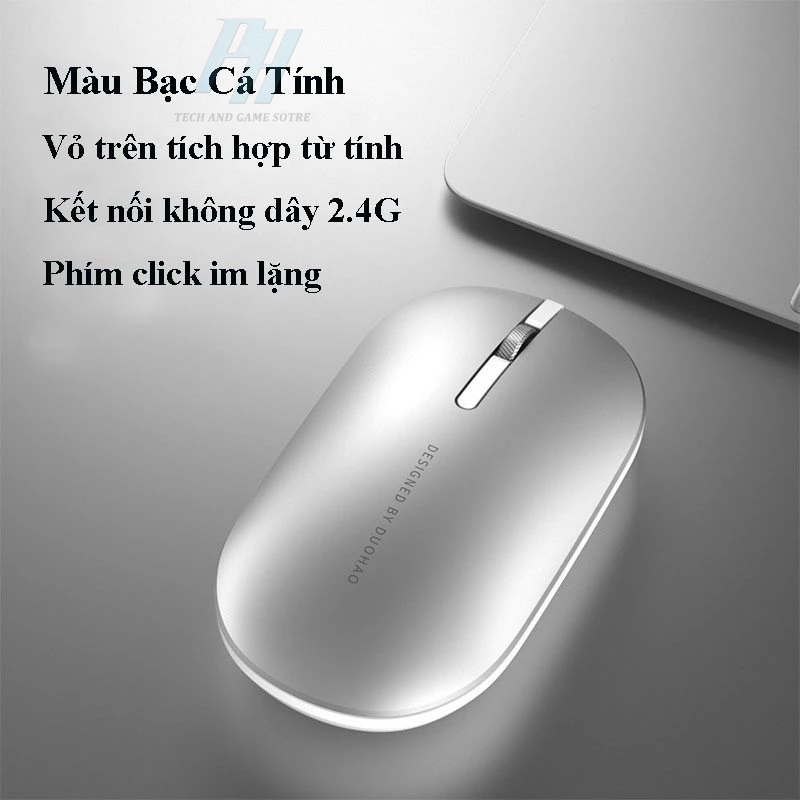 Chuột Không Dây Kết Nối Wireless 2.4G DUOHAO M26 Click Chống ồn Pin AA chuyên cho PC Laptop sử dụng văn phòng