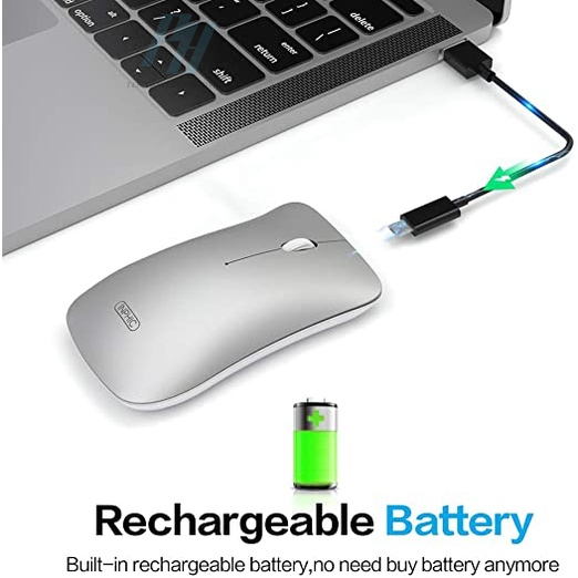 Chuột Không Dây Bluetooth INPHIC PM9 Có Thể Sạc Lại Bấm Im Lặng Silent Dùng Cho Máy Tính PC Laptop Mac - Hàng Chính Hãng