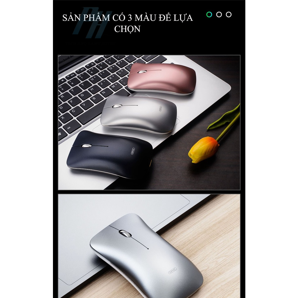 Chuột Không Dây Bluetooth INPHIC PM9 Có Thể Sạc Lại Bấm Im Lặng Silent Dùng Cho Máy Tính PC Laptop Mac - Hàng Chính Hãng
