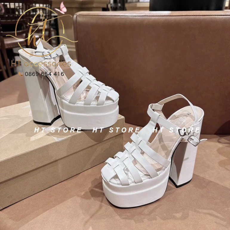 GIÀY CAO GÓT 14 PHÂN VUÔNG ĐÚP QUAI RỌ SIÊU TÔN DÁNG DỄ MANG DỄ PHỐI ĐỒ 𝐦𝐚̂̃𝐮 𝐦𝐨̛́𝐢 𝟐𝟎​𝟐𝟑​​