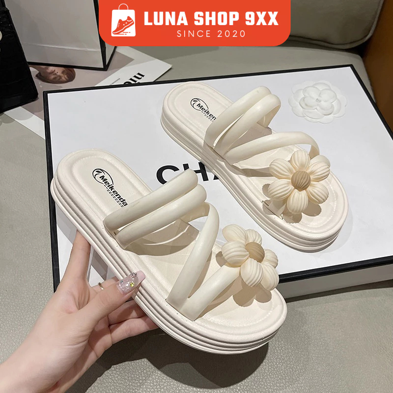 Dép Nữ Quai Dây Gắn Hoa Chịu Nước, Siêu Êm , Dép Sandal Đơn Giản MS628