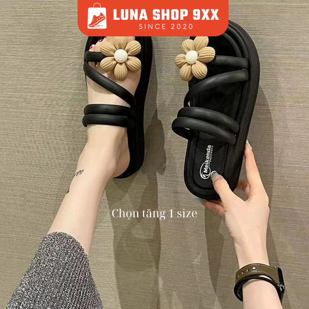 Dép Nữ Quai Dây Gắn Hoa Chịu Nước, Siêu Êm , Dép Sandal Đơn Giản MS628