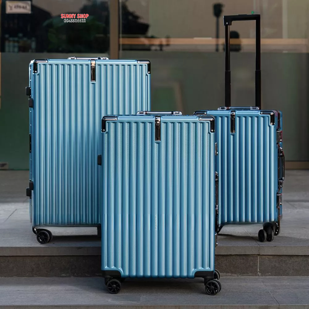 Vali khung nhôm khóa sập mẫu mới, vali size 20, size 24, size 28 nhám chống xước