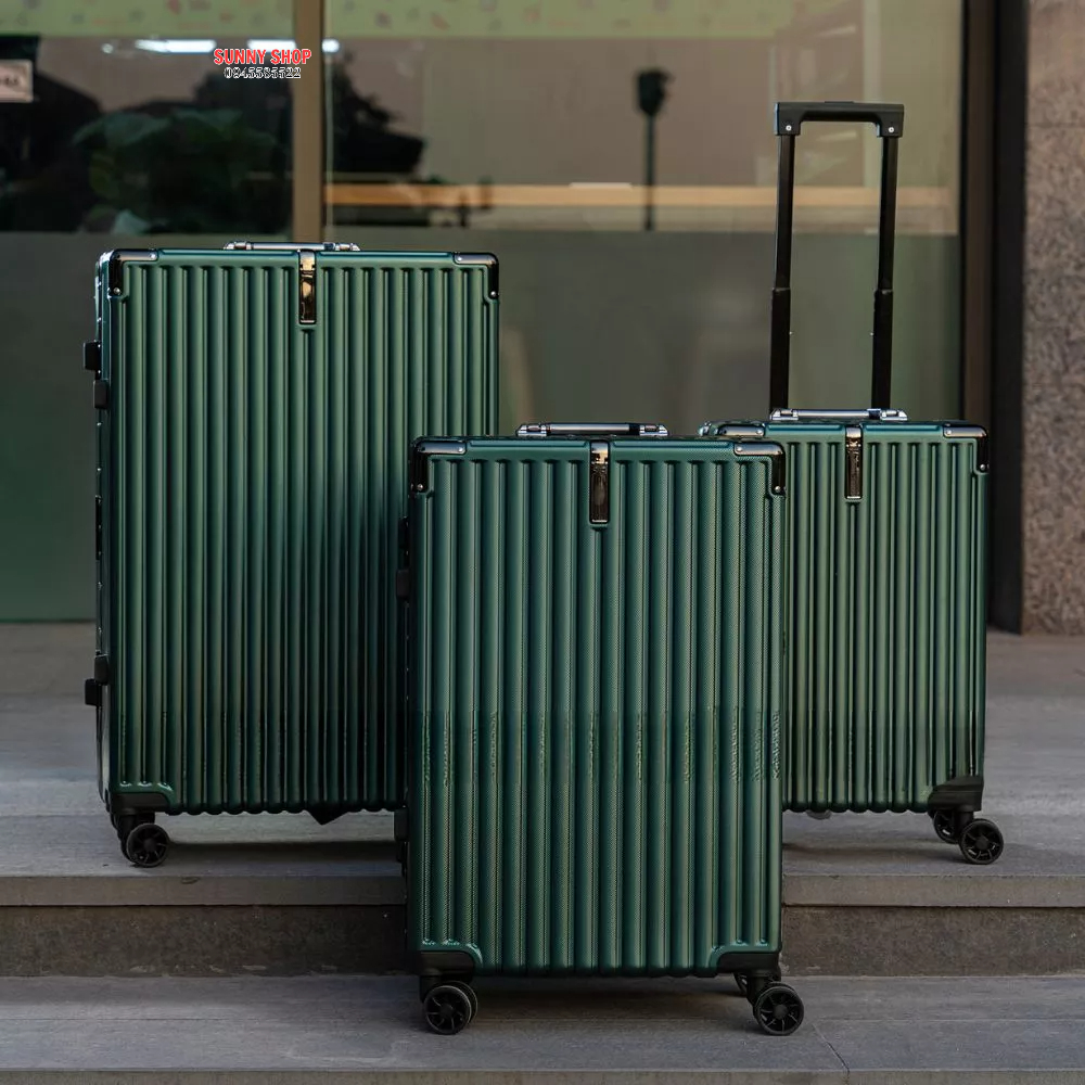 Vali khung nhôm khóa sập mẫu mới, vali size 20, size 24, size 28 nhám chống xước