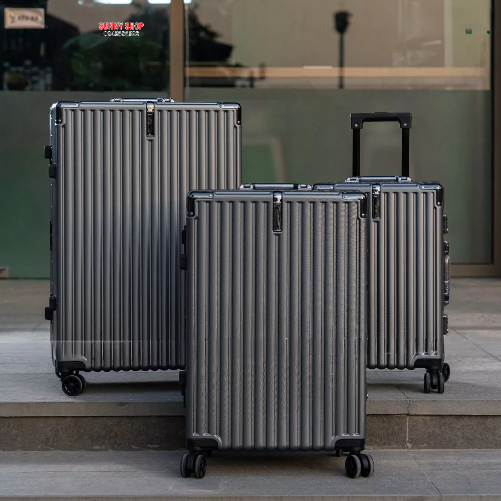 Vali khung nhôm khóa sập mẫu mới, vali size 20, size 24, size 28 nhám chống xước