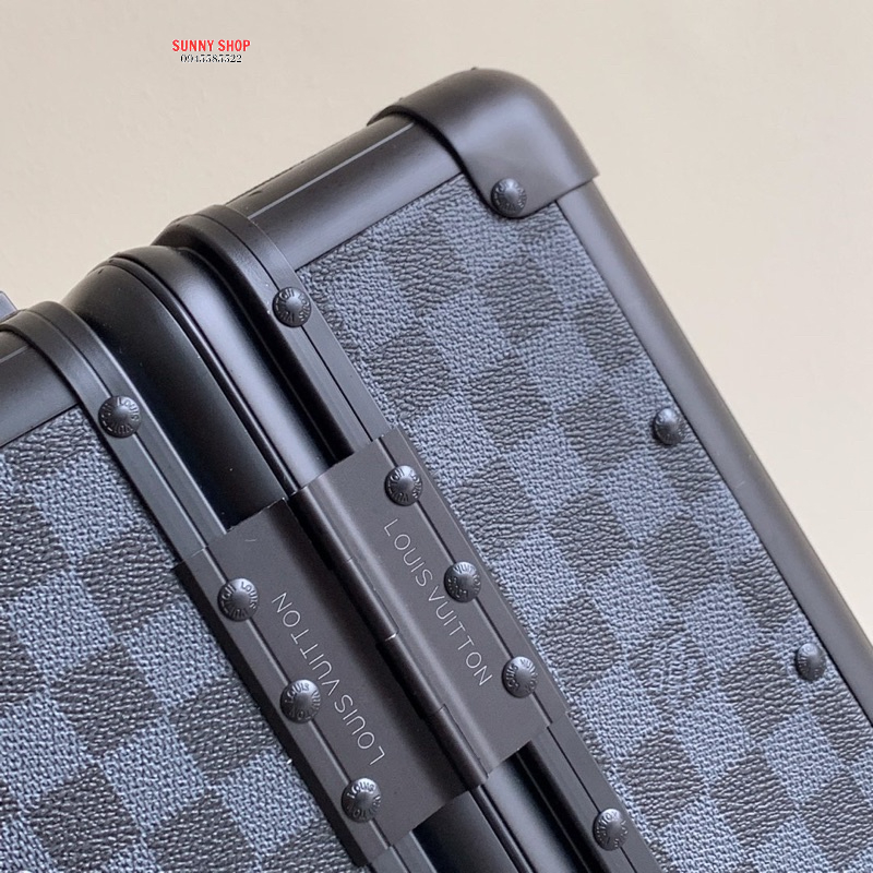 Vali thương hiệu, Vali du lịch Quảng Châu,Lv Louis Vuitton màu đen kẻ ô siêu đẹp size 20 xách tay + size 24 cao cấp