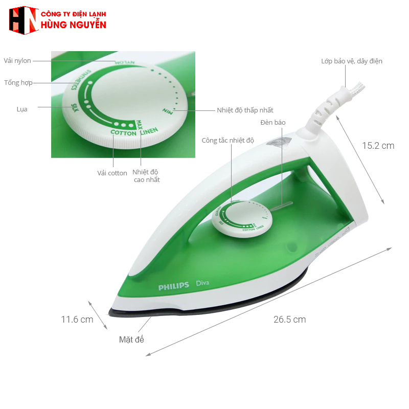 GC122-Bàn ủi khô Philips GC122-