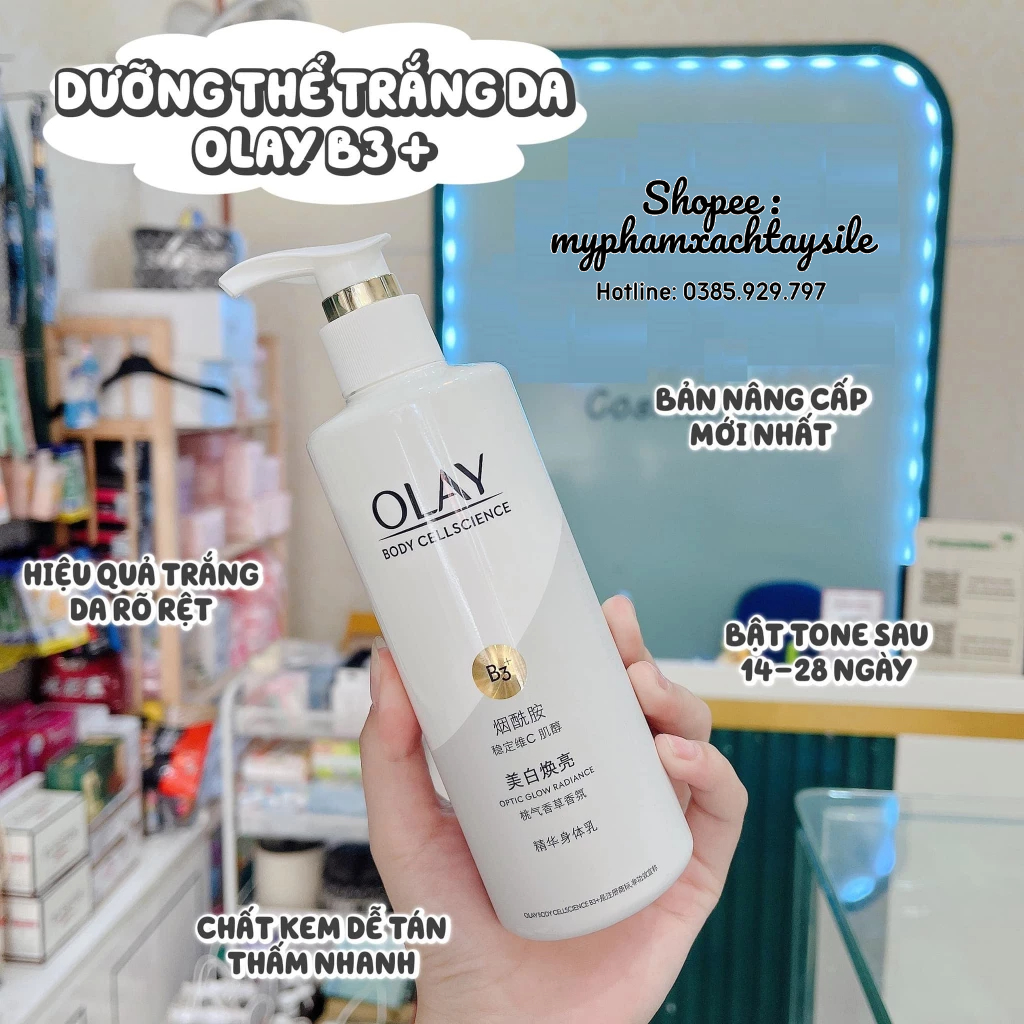 Sữa Dưỡng Thể Trắng Da Olay Body Cellsciense B3+ Vitamin C Lotion 250ML - KEM KÍCH TRẮNG