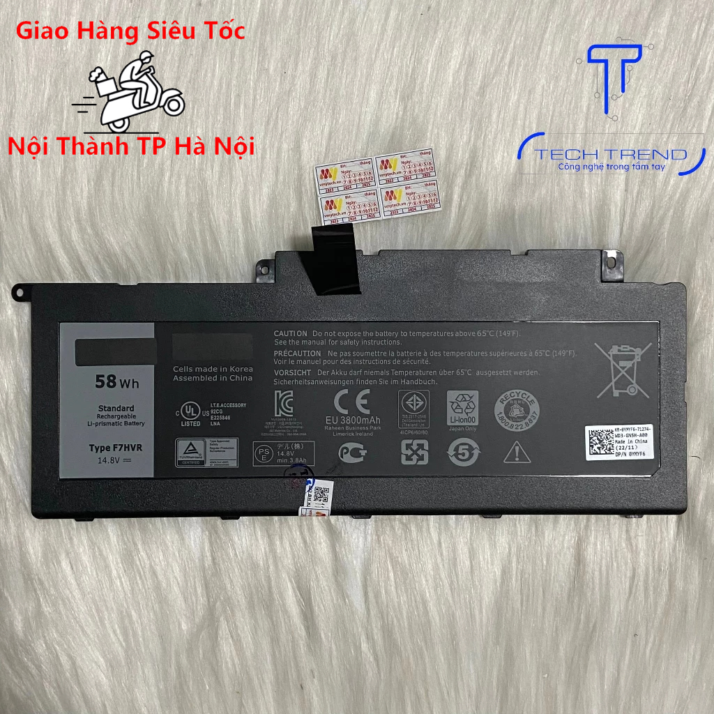 Pin laptop Dell Inspiron 15 7537 17 7737 7746 F7HVR 062VNH G4YJM  T2T3J 062VNH ZIN NEW 100%