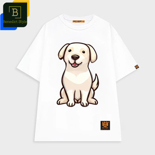 Áo thun tay lỡ áo phông trơn nam nữ unisex hình chú chó dễ thương