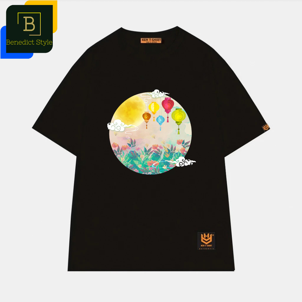 Áo thun unisex hình lồng đèn dưới ánh trăng rằm Trung Thu Mid Autumn festival shirt BND267