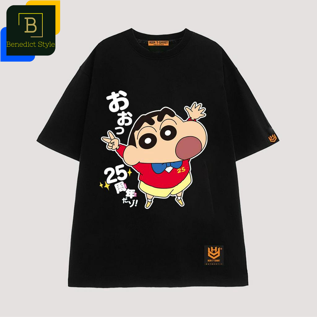 Áo thun tay lỡ unisex bé Shin cậu bé bút chì Yeah 25 vui nhộn - áo phông nam nữ BND50