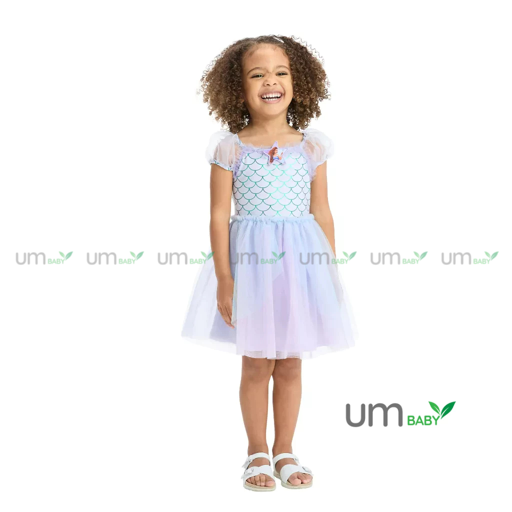 Đầm công chúa bé gái nàng tiên cá DISNEY 1-5 tuổi xuất dư