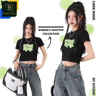 Croptop freesize in chữ cá tính Stolen Moon