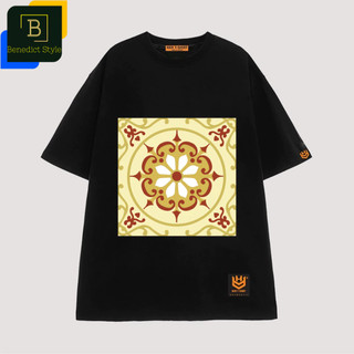 Áo thun unisex in hoa văn phong cách vintage gạch bông cổ điển BND93