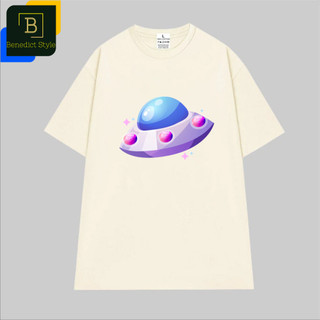 Cao cấp - Áo thun unisex in hình UFO đĩa bay màu tím áo thun oversize BND144