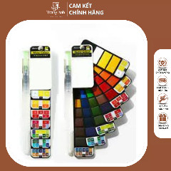 Màu nước dạng thẻ quạt superior pocket 18 màu/25 màu/33 màu/42 màu dạng nén dễ mang theo, tiện lợi