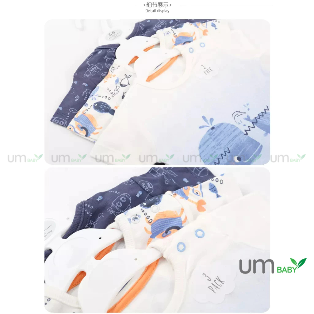 Romper cho bé trai sơ sinh 0-12m GEORGE ngắn tay Body đùi newborn xuất dư cho bé Áo liền quần mùa hè cho bé trai