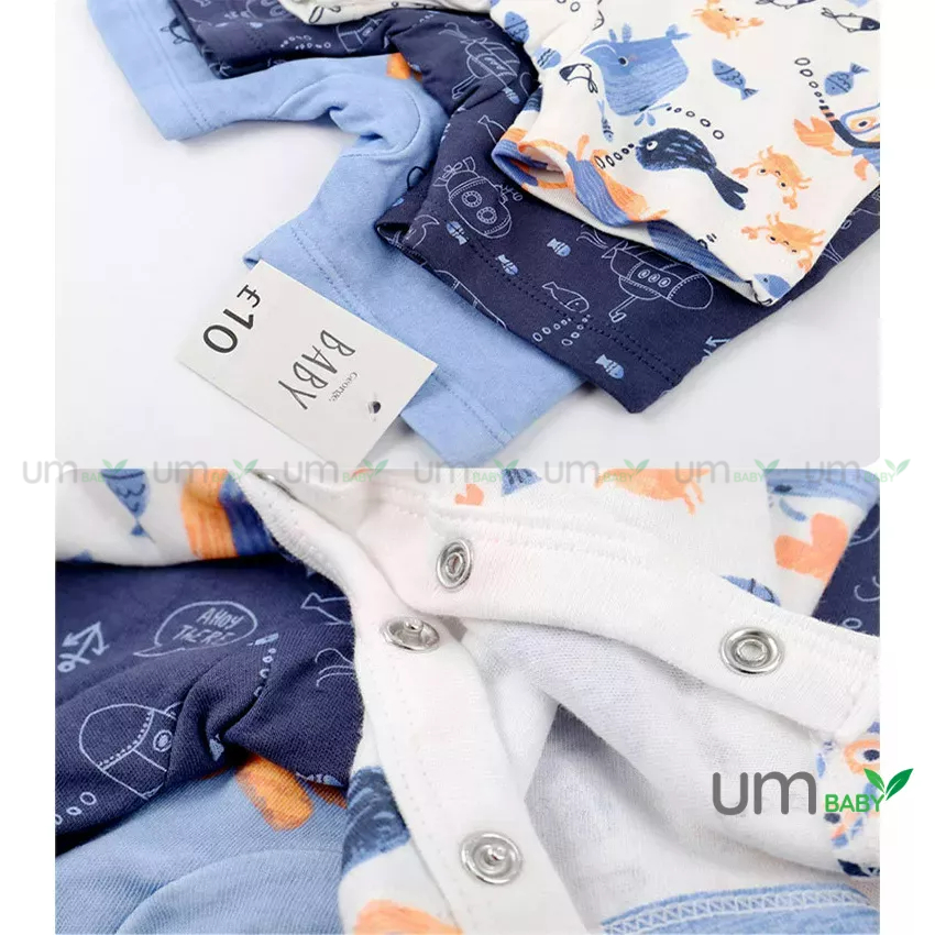 Romper cho bé trai sơ sinh 0-12m GEORGE ngắn tay Body đùi newborn xuất dư cho bé Áo liền quần mùa hè cho bé trai