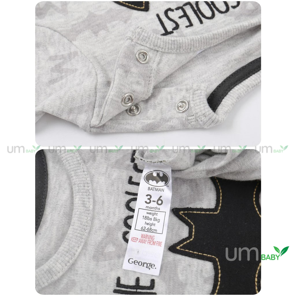 Romper cho bé trai sơ sinh 0-6m GEORGE ngắn tay Body đùi mùa hè newborn xuất dư cho bé Áo liền quần bé trai