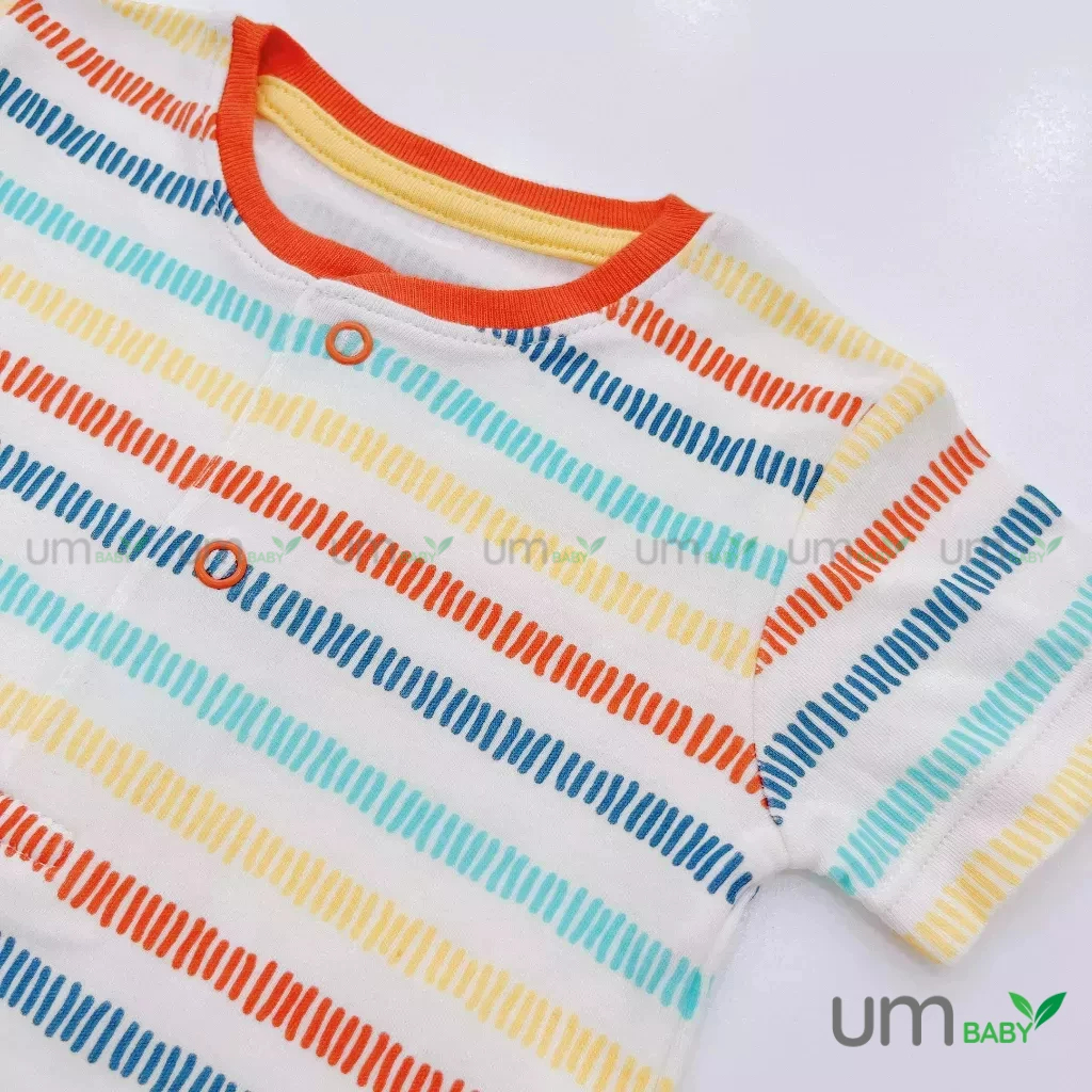 Áo liền quần bé trai body đùi romper sơ sinh GEORGE 3-6 tháng xuất dư