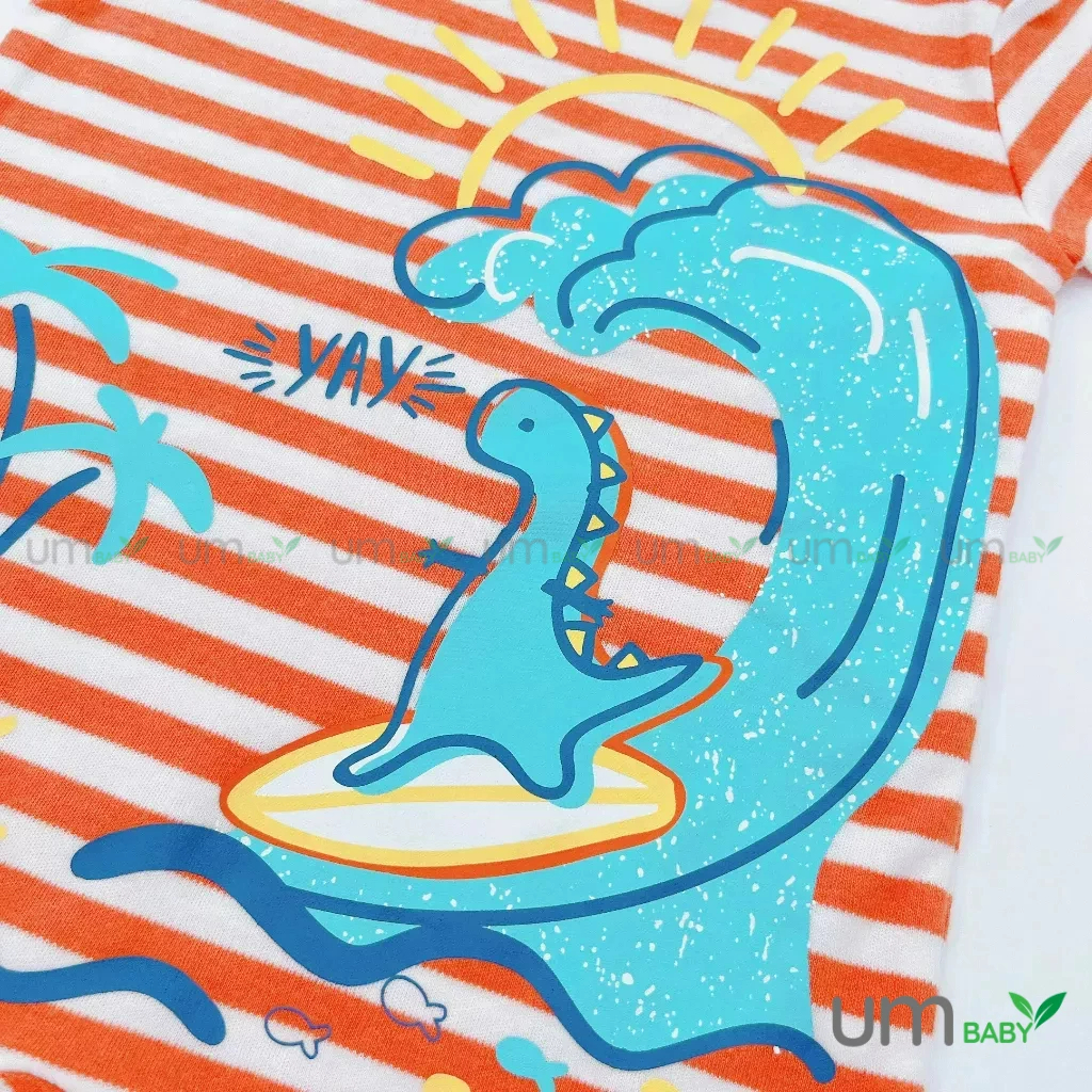 Áo liền quần bé trai body đùi romper sơ sinh GEORGE 3-6 tháng xuất dư