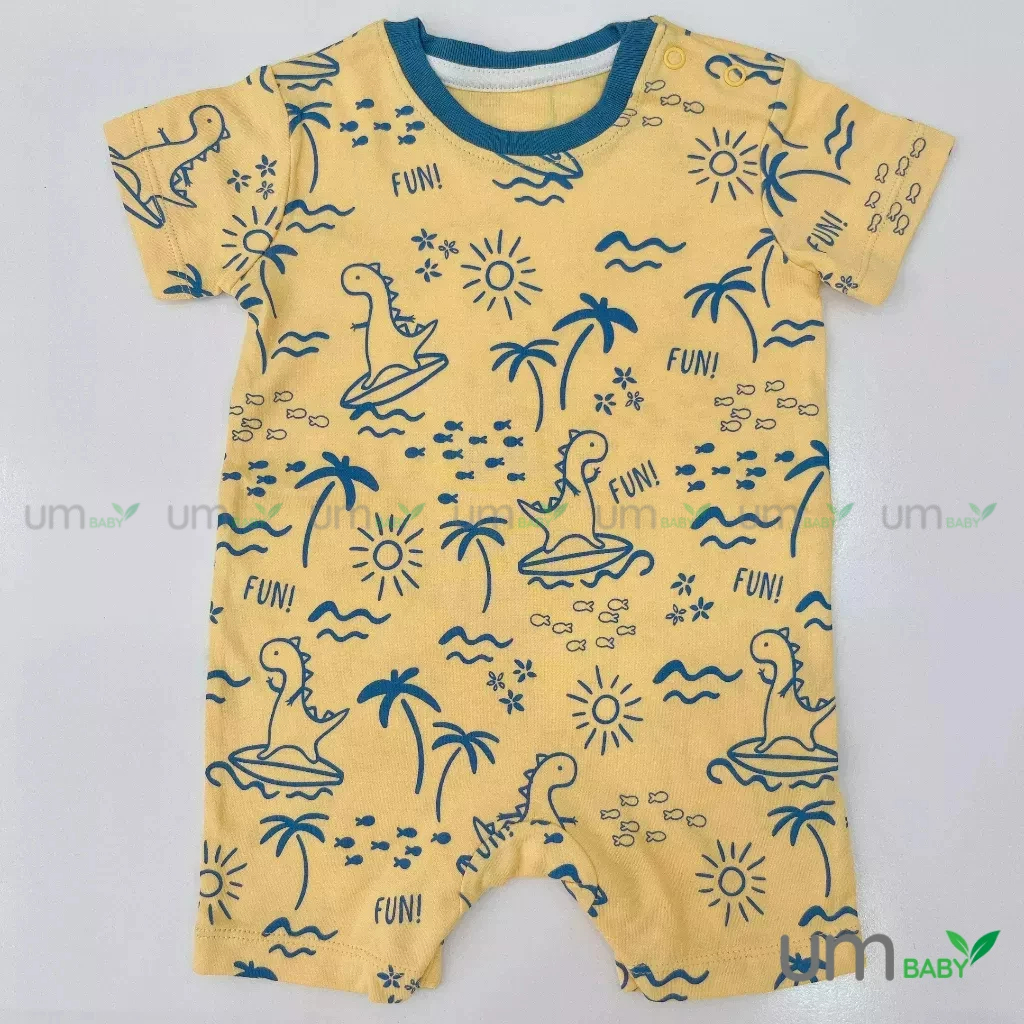 Áo liền quần bé trai body đùi romper sơ sinh GEORGE 3-6 tháng xuất dư