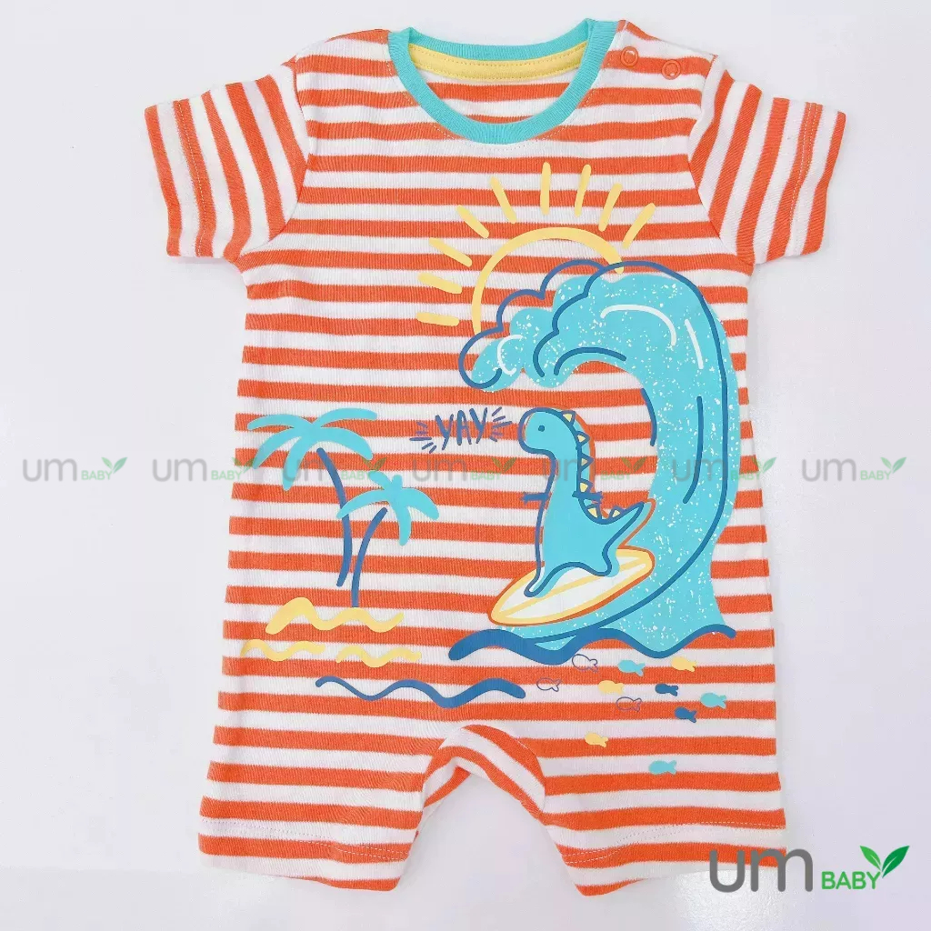 Áo liền quần bé trai body đùi romper sơ sinh GEORGE 3-6 tháng xuất dư