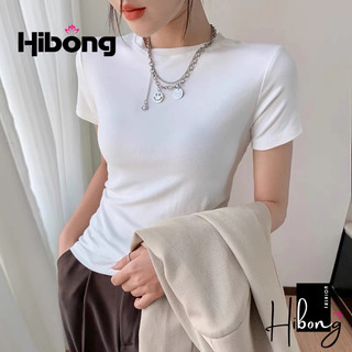 Áo thun nữ baby tee tay ngắn cổ tròn ôm body dáng dài thun borip, áo thun tay ngắn cổ tròn hibong
