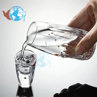 Hộp 6 ly thủy tinh uống rượu shot kiểu dáy nhọn 3d / 6 ly uống rượu kinglay jx5027 / ly rượu kiểu