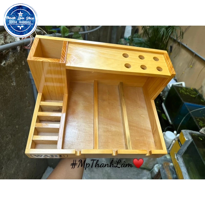 Khay gỗ đựng tông đơ 3 khay - Mp Thanh Lâm