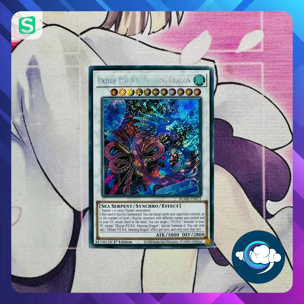 Thẻ bài YugiOh! (UK) - BLMR-EN075; Ukiyoe-P.U.N.K. Amazing Dragon; ScR; Reprint